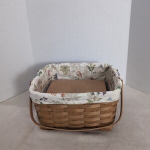 Vtg Longaberger Cake Basket w Riser, Liner & Protector 2003